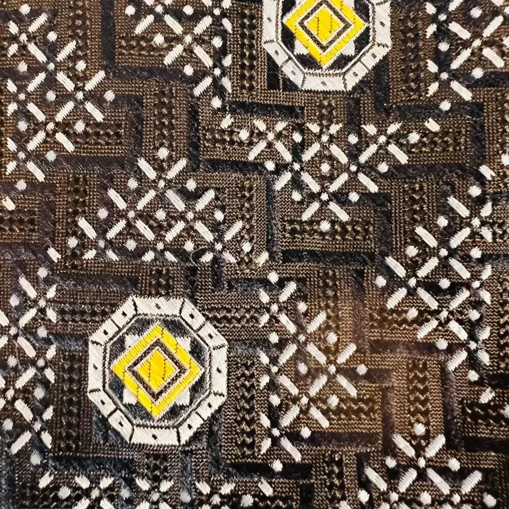 Johnny Carson Vintage 70s Wide Tie Blue Geometric Polyester Mod Disco Retro